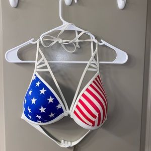 VS Pink Strappy USA Bikini Top